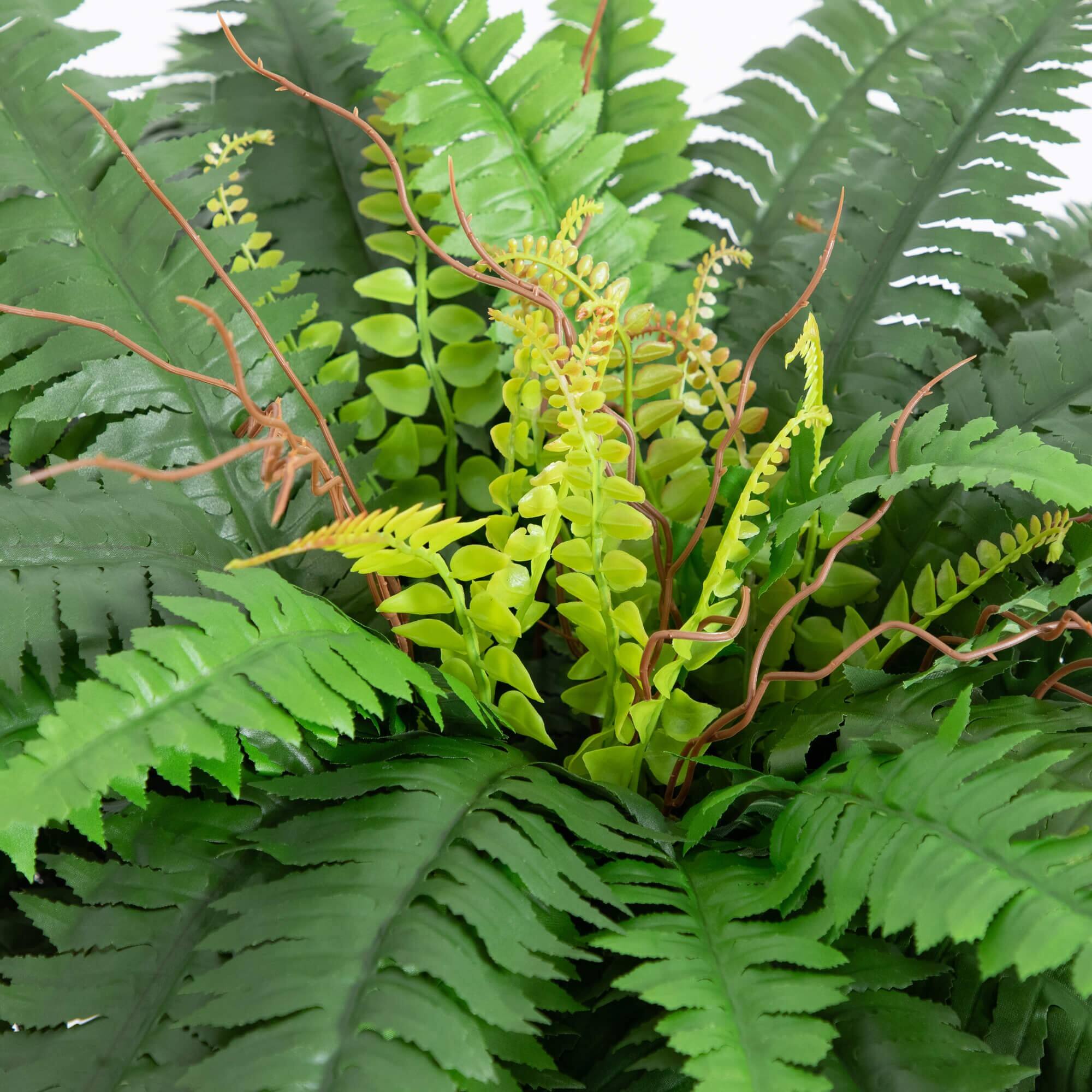 3.5ft Artificial Double Boston Fern in Handmade Mexican Talavera Ceramic Planter